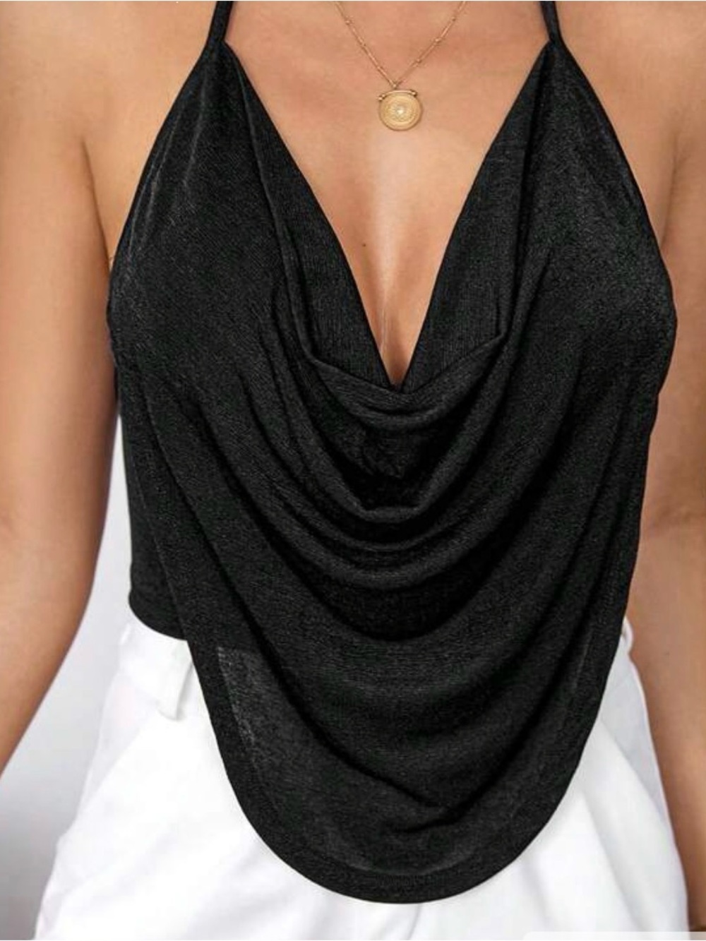 Low V Neck Crop Top